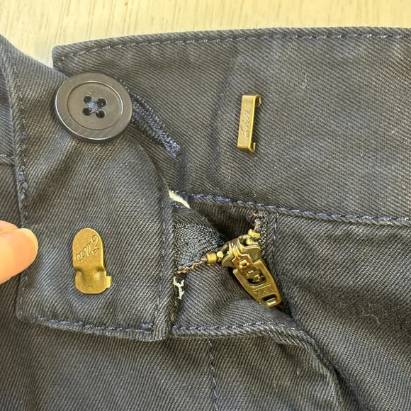 LL Bean wide leg cotton navy blue trouser pants side buckle cinch 8 - Picture 5 of 8